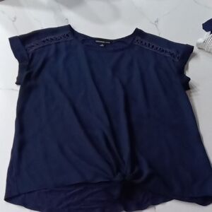 Elegant Navy Women's Short Sleeve Top